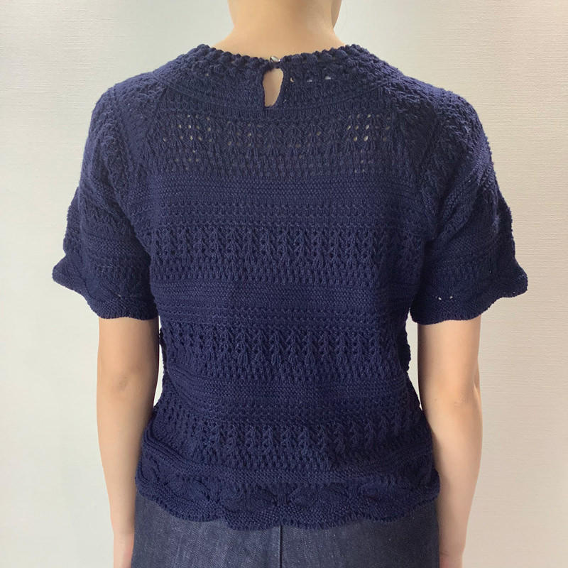 ニットトップス ブルー