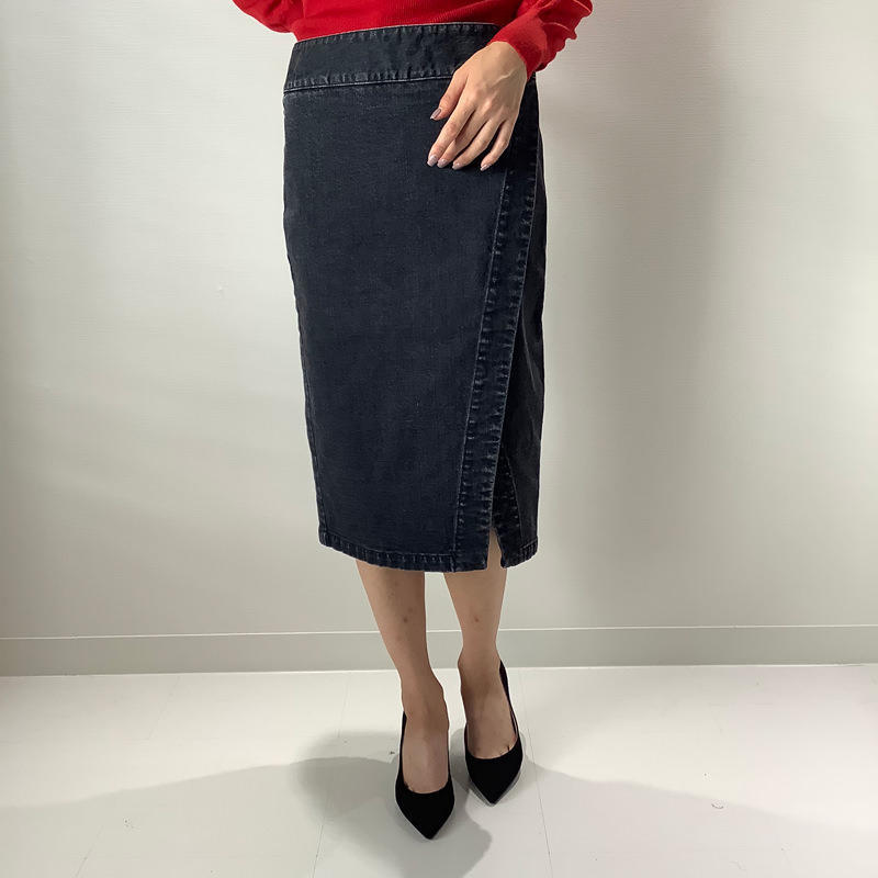 スリットスカート ブラックデニム