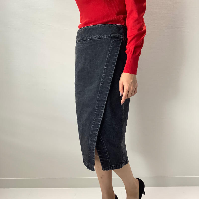 スリットスカート ブラックデニム