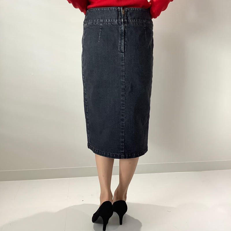 スリットスカート ブラックデニム