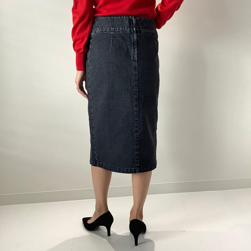 スリットスカート ブラックデニム