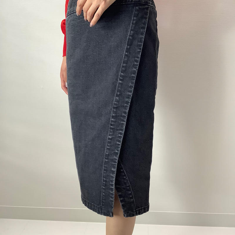 スリットスカート ブラックデニム