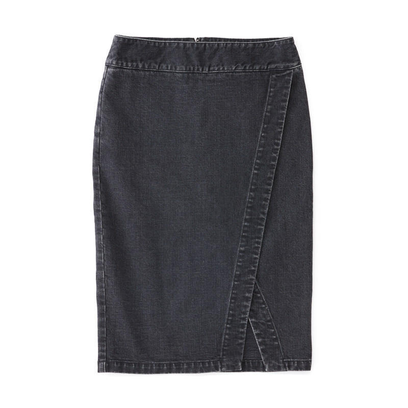 スリットスカート ブラックデニム
