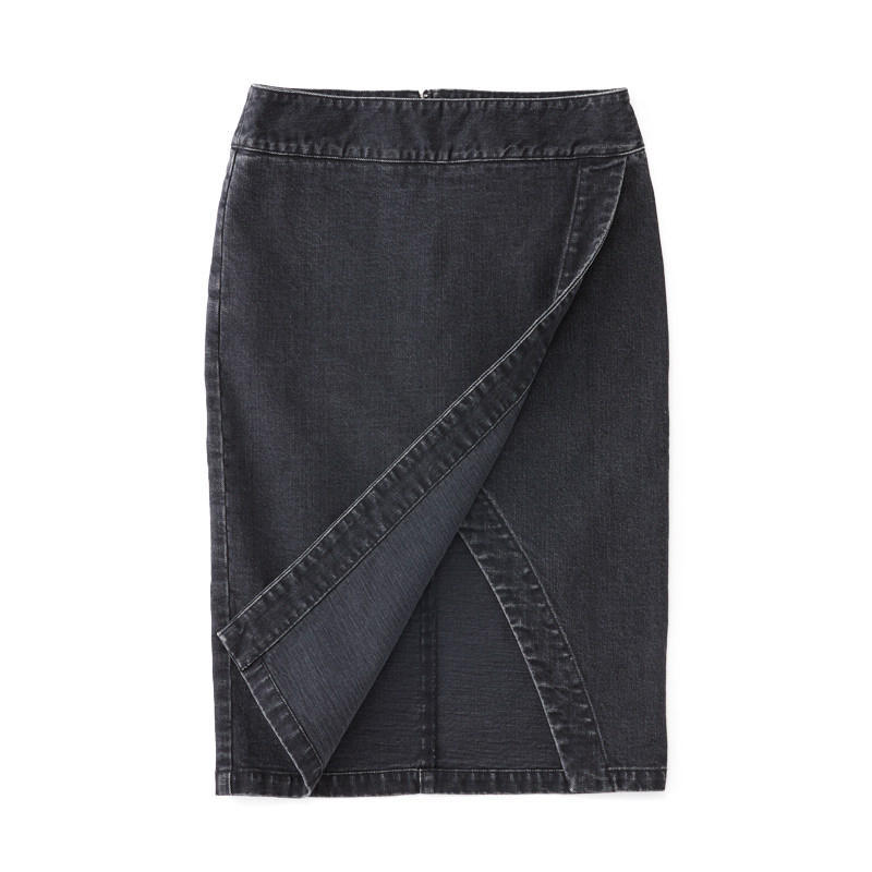 スリットスカート ブラックデニム