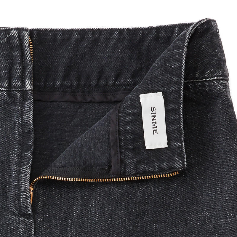 スリットスカート ブラックデニム