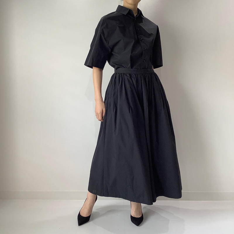 シャツワンピース ブラック | SINME